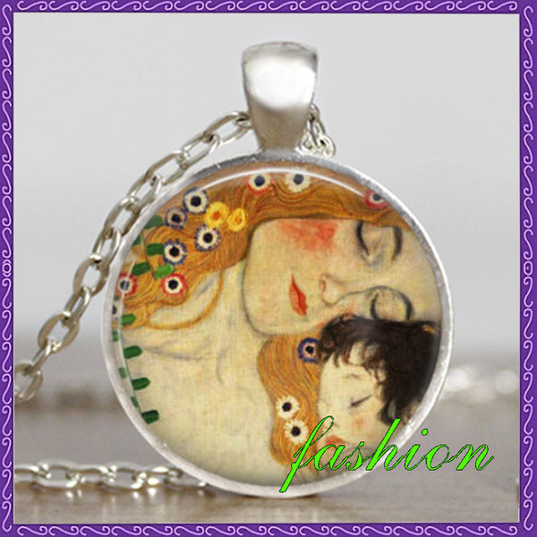 [Mother`s Day] Mother child gustav klimt necklace