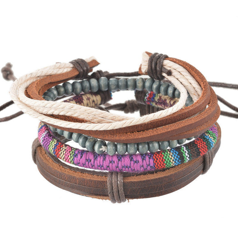 Adjustable Leather Denim Bracelet