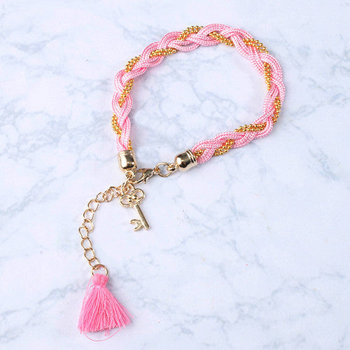 Braided Key Tassle Bracelet