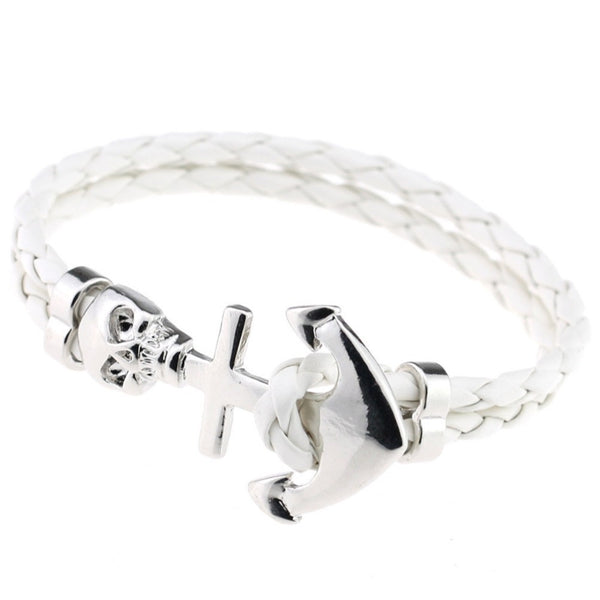 Punk Wrap Skull Bracelet (White)