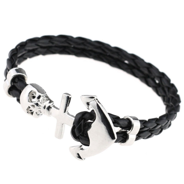 Punk Wrap Skull Bracelet (Black)
