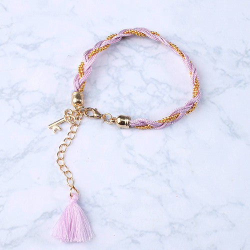 Braided Key Tassle Bracelet