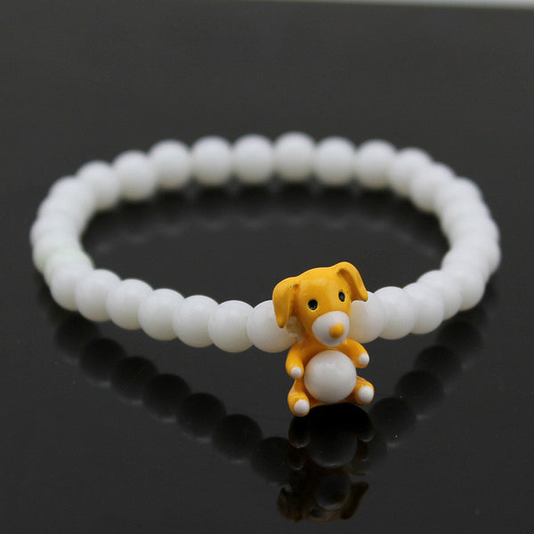 Adorable Dog Charm Bracelet (White)