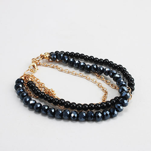 Bead & Chain Layered Bracelet