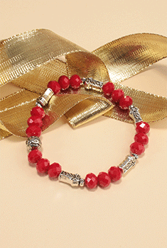San Benito Red Beaded Bracelet