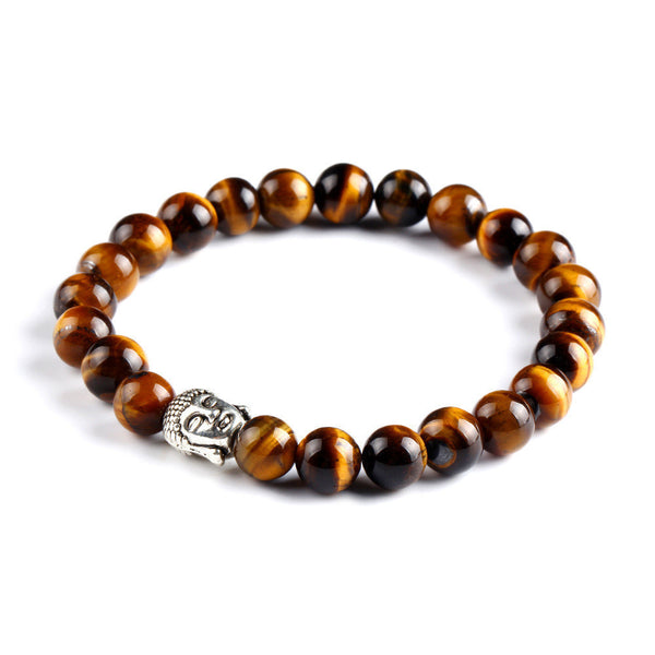 Buddha Natural Stone Beads Bracelet (Gold)