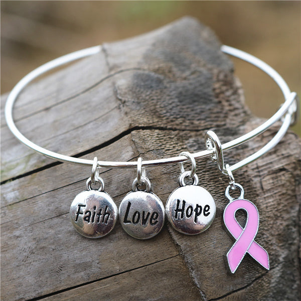 Breast Cancer Awareness Charm Bracelet