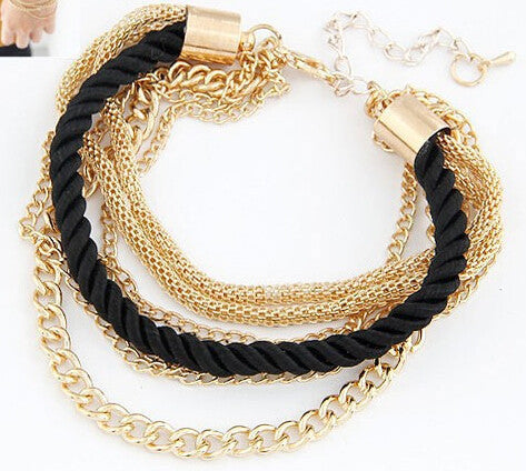 Multi Chain Golden Dangle Bracelet