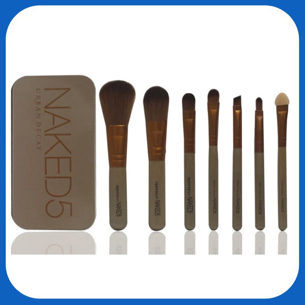 [New arrival] Naked-5 with 7-wooden handle make up brush set professional makeup set