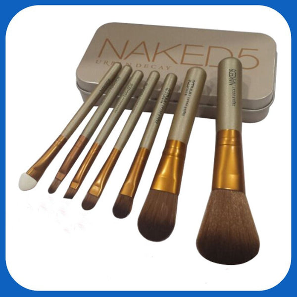 [New arrival] Naked-5 with 7-wooden handle make up brush set professional makeup set