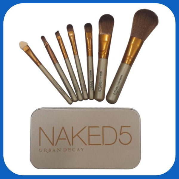 [New arrival] Naked-5 with 7-wooden handle make up brush set professional makeup set