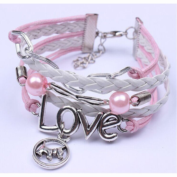 Scotty Dog Leather Wrap Bracelet