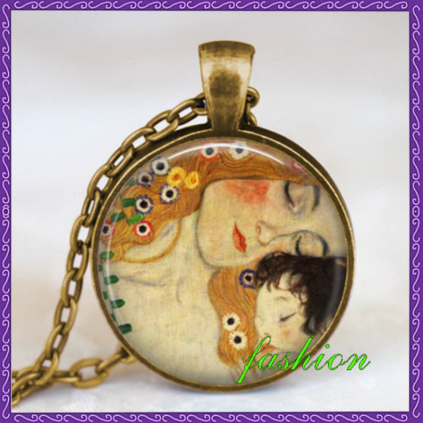 [Mother`s Day] Mother child gustav klimt necklace