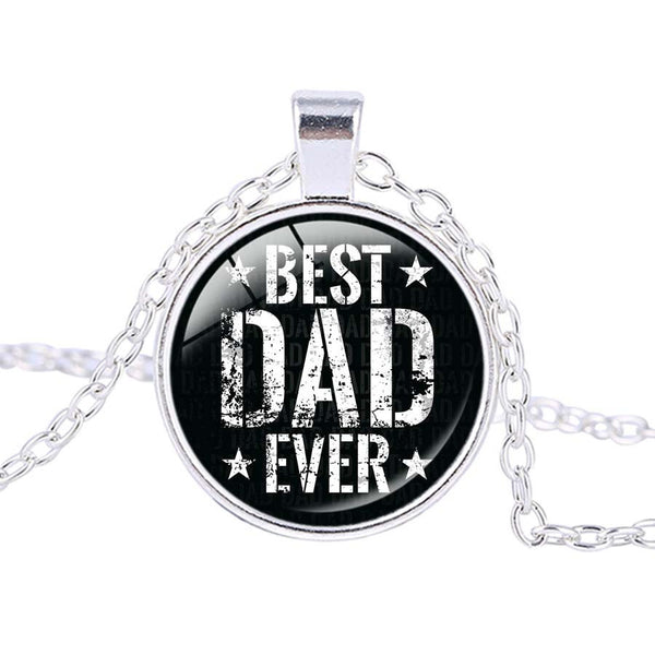 [Happy Father's Day] Necklace Personalized Fathers Day Pendant Jewelry Silver Plated Necklace for Father's Day Gifts