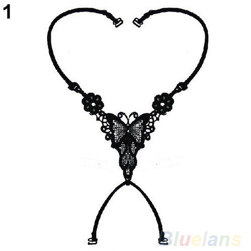 2016 New Arrival Fashion Women Underwear Butterfly Rhinestone Black Bra